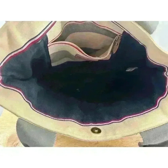 Tommy Hilfiger‎ Grey and Blue Canvas Beach Shoulder Tote Bag - Picture 8 of 8